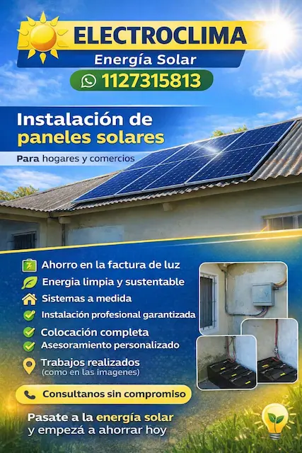 Instalación de paneles solares en Zárate